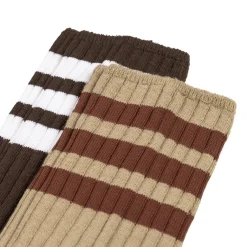 Socken*Adidas Ribbed Crew Socks 2 Pairs Trace Khaki / Dark Brown