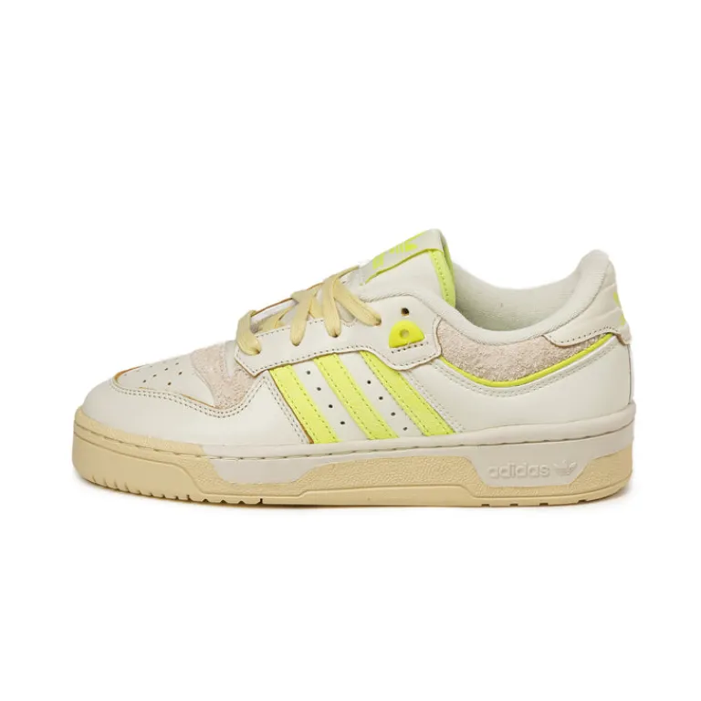Leder Sneaker|Weiße Sneaker*Adidas Rivalry 86 Low W Ivory / Lucid Lemon / Easy Yellow
