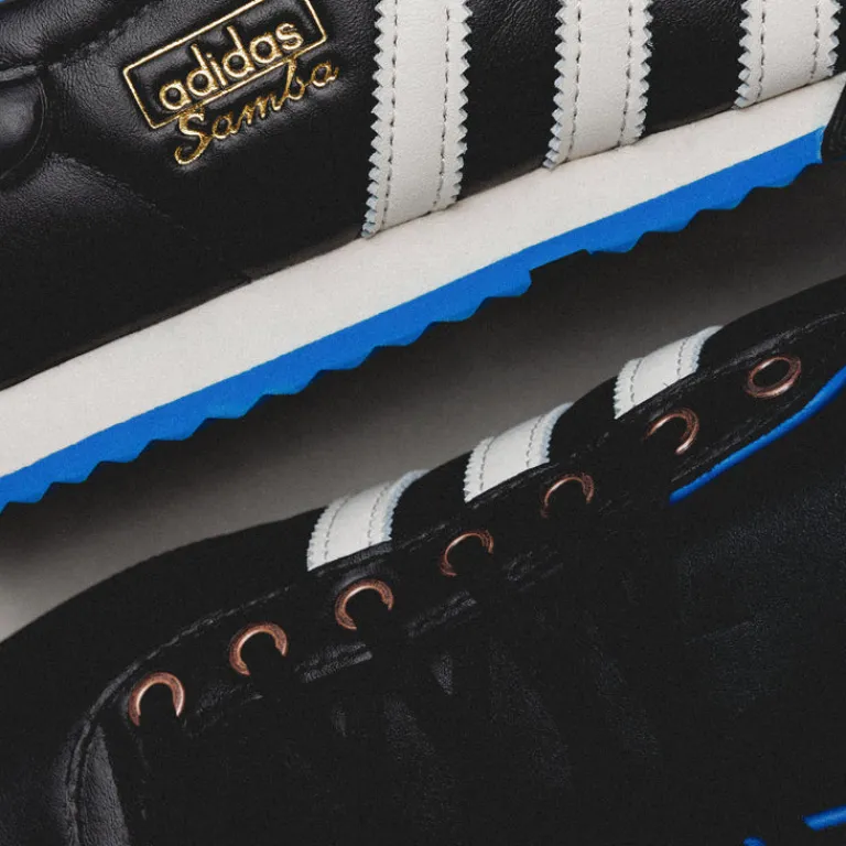 Leder Sneaker|Terrace Casual Sneaker*Adidas Samba 62 Core Black / Cloud White / Blue Bird