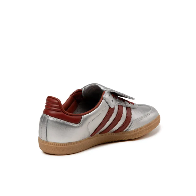 Leder Sneaker|Terrace Casual Sneaker*Adidas Samba LT W Silver Metallic / Preloved Ruby / Gum