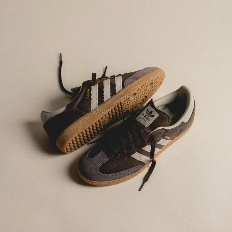 Leder Sneaker*Adidas Samba OG Brown / Putty Grey / Gold Metallic