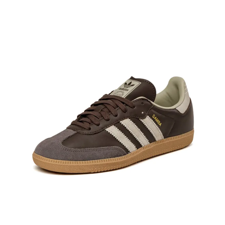 Leder Sneaker*Adidas Samba OG Brown / Putty Grey / Gold Metallic