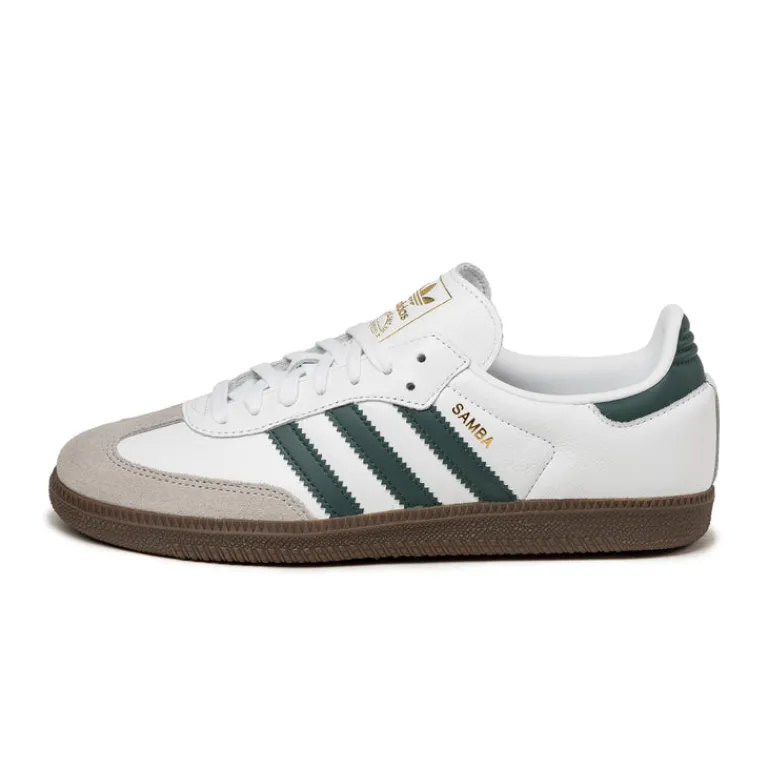 Leder Sneaker|Terrace Casual Sneaker*Adidas Samba OG Cloud White / Collegiate Green / Clear Granite