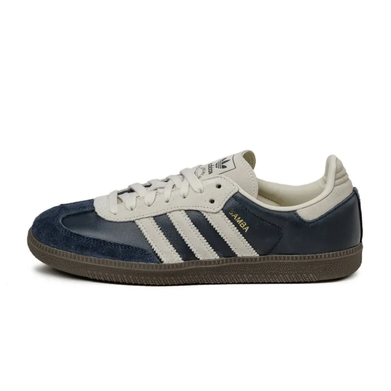 Leder Sneaker|Terrace Casual Sneaker*Adidas Samba OG Aurora Ink / Cream White / Gum
