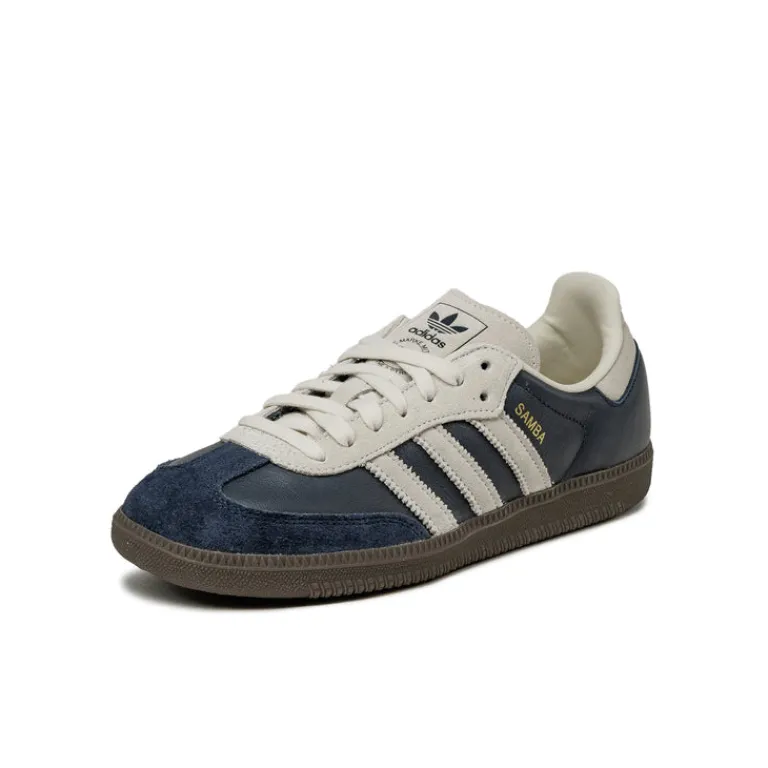 Leder Sneaker|Terrace Casual Sneaker*Adidas Samba OG Aurora Ink / Cream White / Gum