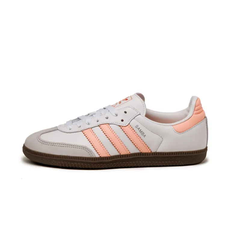 Leder Sneaker|Terrace Casual Sneaker*Adidas Samba OG W Cloud White / Clear Orange / Semi Coral
