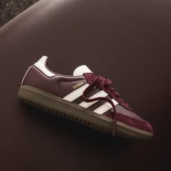 Leder Sneaker|Terrace Casual Sneaker*Adidas Samba OG W Maroon / Off White / Gum 3
