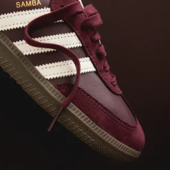 Leder Sneaker|Terrace Casual Sneaker*Adidas Samba OG W Maroon / Off White / Gum 3