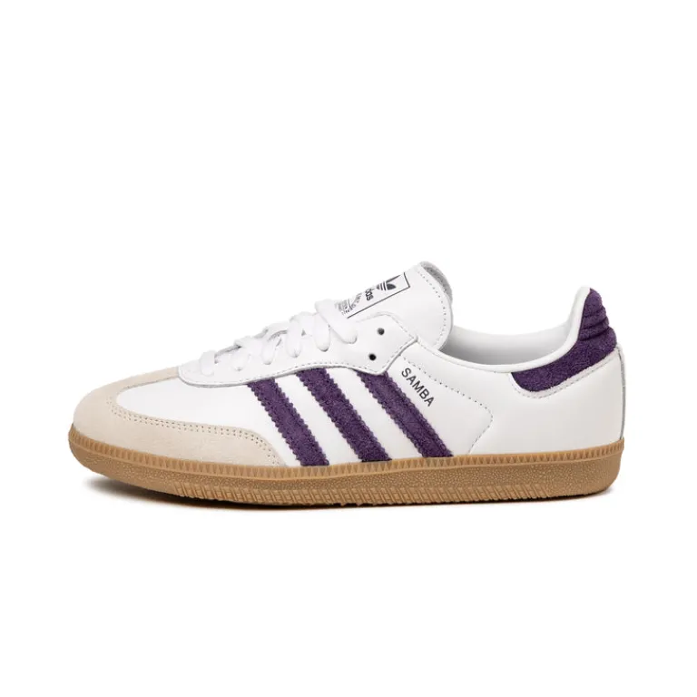 Leder Sneaker|Terrace Casual Sneaker*Adidas Samba OG W Cloud White / Aluminum / Aurora Plum