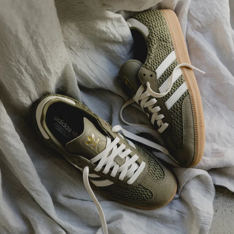 Leder Sneaker|Terrace Casual Sneaker*Adidas Samba OG W Orbit Green / Cream White / Gum
