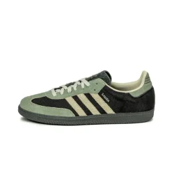 Leder Sneaker|Terrace Casual Sneaker*Adidas Samba OG W Core Black / Aluminium / Silver Green