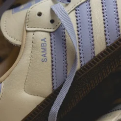 Leder Sneaker|Terrace Casual Sneaker*Adidas Samba OG W Cream White / Violet Tone / Sand Strata