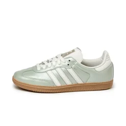 Leder Sneaker|Terrace Casual Sneaker*Adidas Samba OG W Linen Green Metallic / Off White / Cyber Metallic