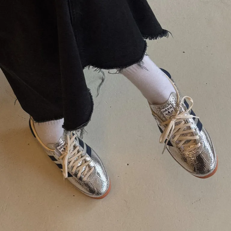 Leder Sneaker|Terrace Casual Sneaker*Adidas SL 72 OG W Silver Metallic / Collegiate Navy / Off White
