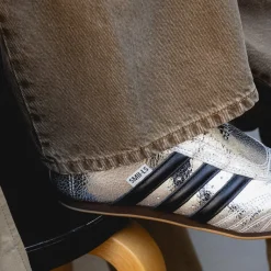 Leder Sneaker|Terrace Casual Sneaker*Adidas Taekwondo W Silver Metallic / Core Black / Gum 5