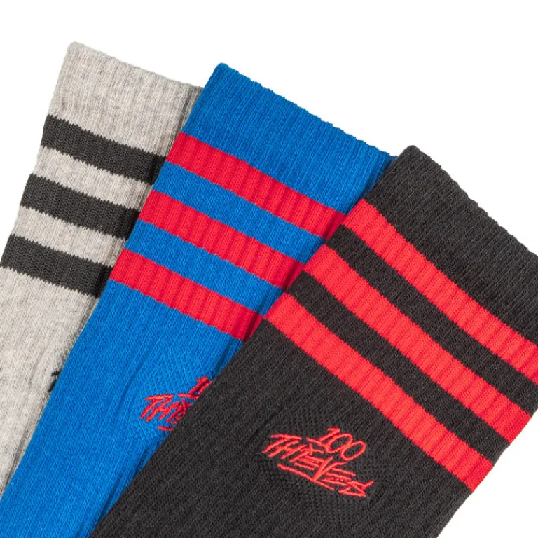 Socken*Adidas x 100 Thieves Socks Black / Melange Grey Heather / Bluebird
