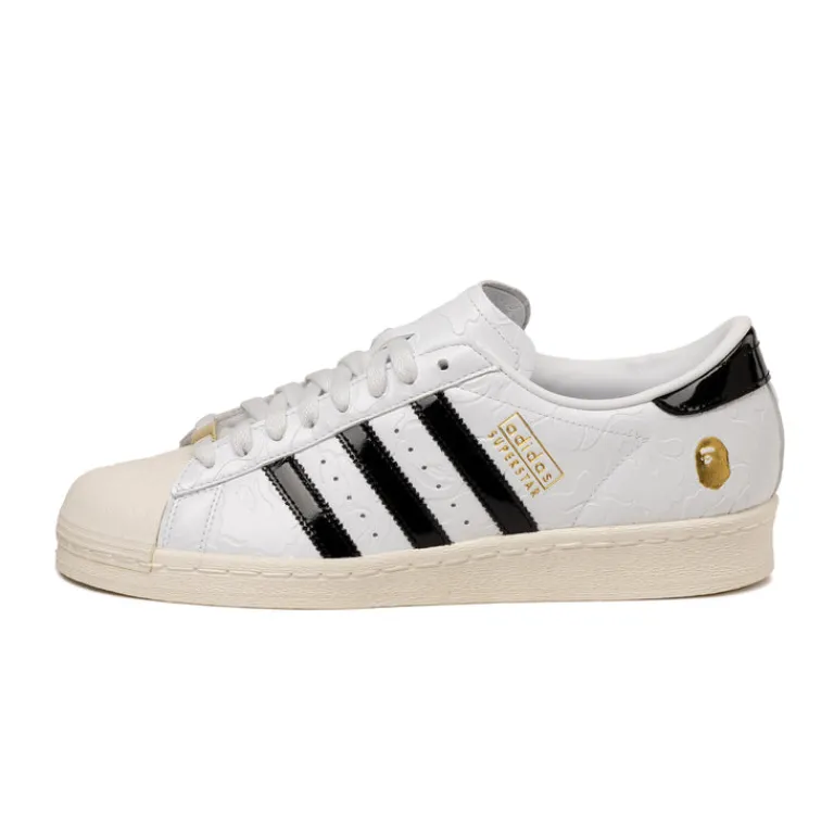 Leder Sneaker|Weiße Sneaker*Adidas x BAPE SSTR Footwear White / Core Black / Off White