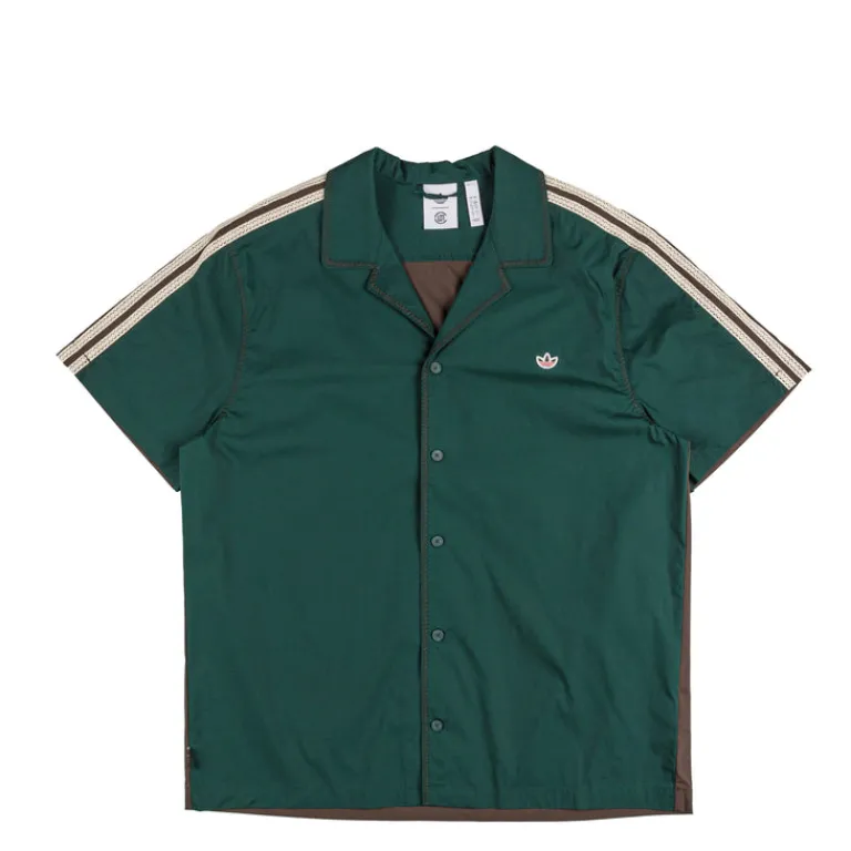 T-Shirts*Adidas x Clot by Edison Chen Bowling Shirt Dark Brown