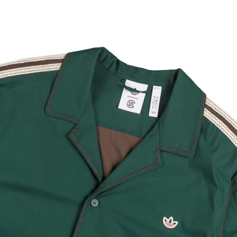 T-Shirts*Adidas x Clot by Edison Chen Bowling Shirt Dark Brown