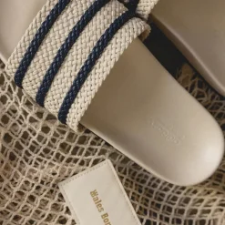 Vegane Sneaker|Mules & Slides*Adidas x Wales Bonner Adilette Wonder White / Wonder White / Night Indigo