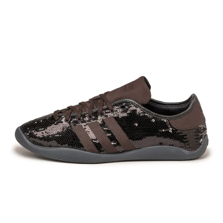 Leder Sneaker|Terrace Casual Sneaker*Adidas x Wales Bonner Karintha Sequin Core Black / Silver Metallic / Dark Brown