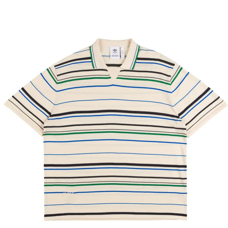 T-Shirts*Adidas x Wales Bonner Knit Polo Wonder White / Night Indigo / Bluebird / Green