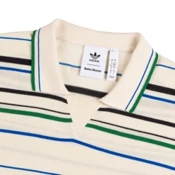 T-Shirts*Adidas x Wales Bonner Knit Polo Wonder White / Night Indigo / Bluebird / Green