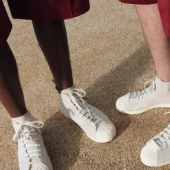 High-Top Sneaker|Leder Sneaker*Adidas x Wales Bonner Superstar Hi Mist Stone / Wonder White / Gold Metallic