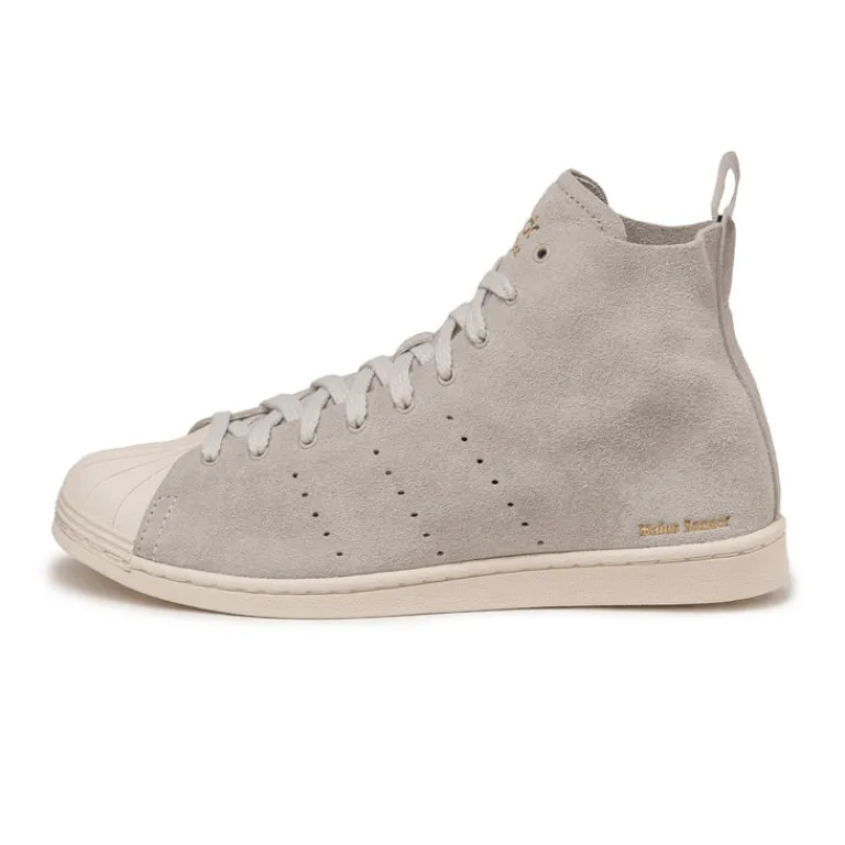 High-Top Sneaker|Leder Sneaker*Adidas x Wales Bonner Superstar Hi Mist Stone / Wonder White / Gold Metallic