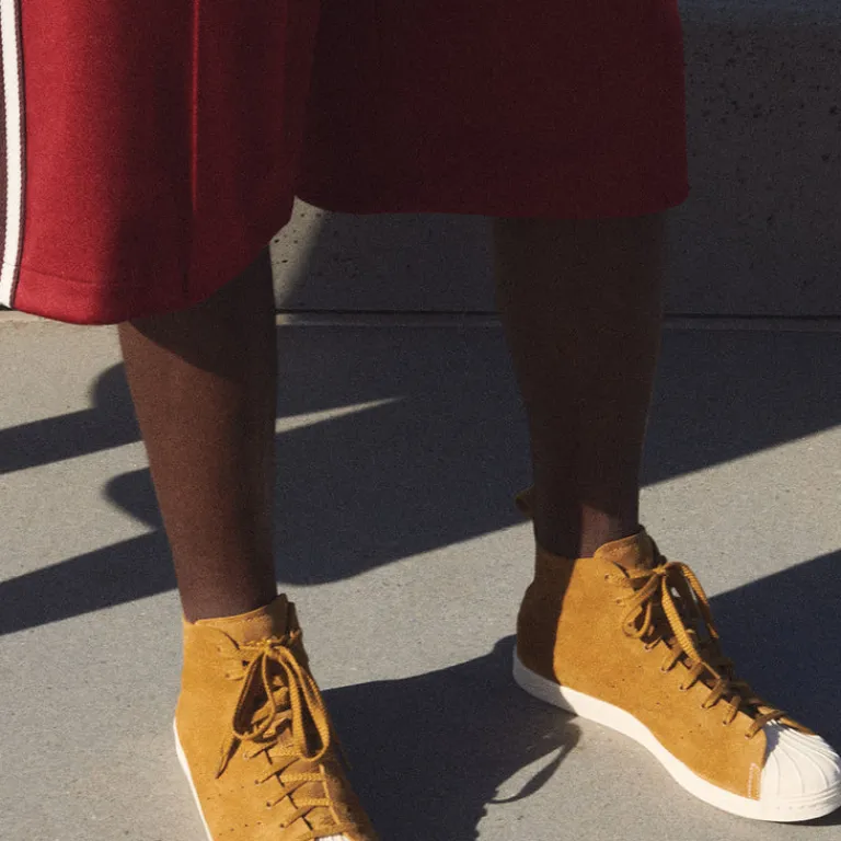 High-Top Sneaker|Leder Sneaker*Adidas x Wales Bonner Superstar Hi Supplier Color / Wonder White / Gold Metallic