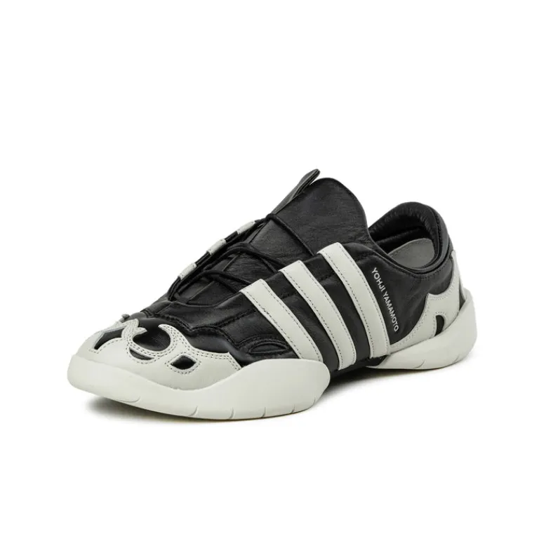 Leder Sneaker*Adidas Y-3 Regu 2002 Black / Aluminium / Aluminium