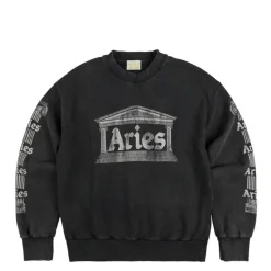 Crewnecks*Aries Aged Ancient Column Sweat Black