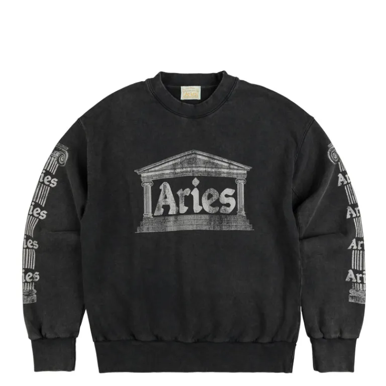 Crewnecks*Aries Aged Ancient Column Sweat Black