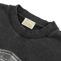 Crewnecks*Aries Aged Ancient Column Sweat Black