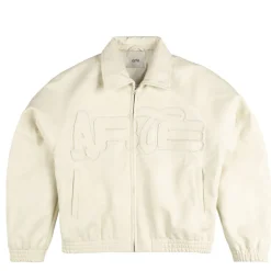 Jacken*Arte Antwerp Big Logo Leather Jacket Cream