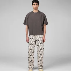 Hosen*Arte Antwerp Hand Heart Print Pants Cream / Brown
