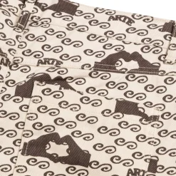 Hosen*Arte Antwerp Hand Heart Print Pants Cream / Brown