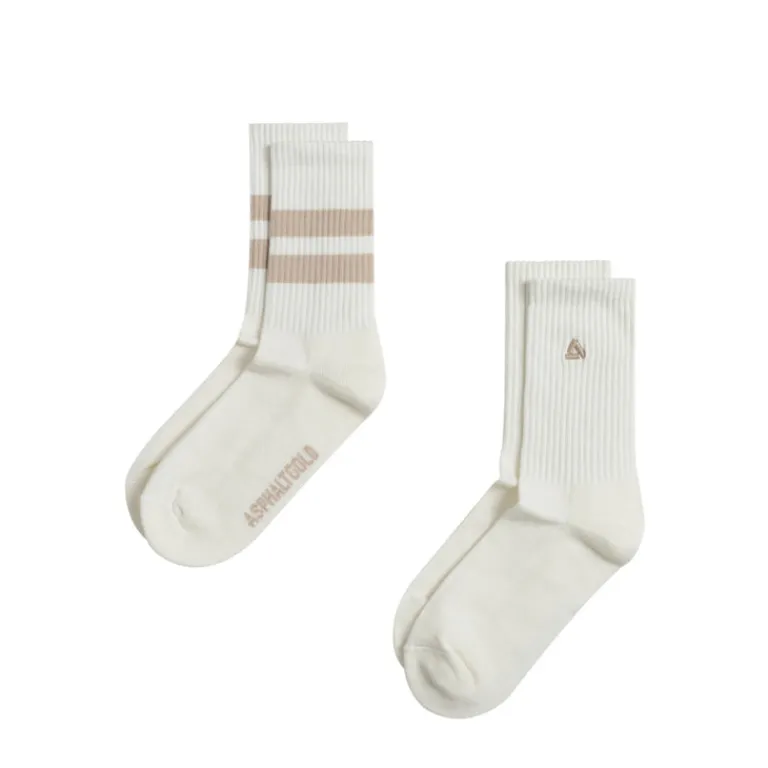 Socken*Asphaltgold Crew Socks *2-Pack* Off White / Beige
