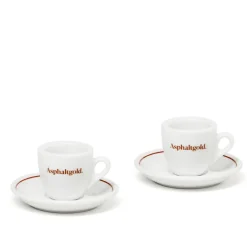 Geschirr*Asphaltgold Espresso Set White / Brown