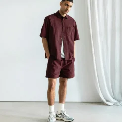 Hemden*Asphaltgold Essential Shirt Dark Bordeaux