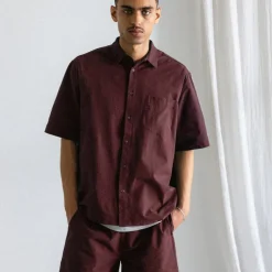 Hemden*Asphaltgold Essential Shirt Dark Bordeaux