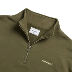 Crewnecks*Asphaltgold *Never Enough.* Half Zip Sweater Olive