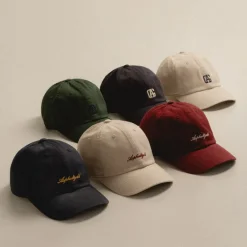 Caps & Bucket Hats*Asphaltgold Script Cotton Twill Cap Burgundy