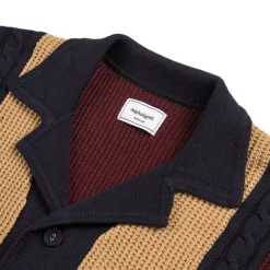 Knitwear*Asphaltgold Third Place Knit Cardigan Burgundy / Navy / Almond