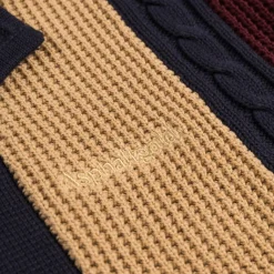 Knitwear*Asphaltgold Third Place Knit Cardigan Burgundy / Navy / Almond