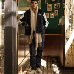 Jacken*Asphaltgold Third Place Varsity Jacket Navy / Marshmallow