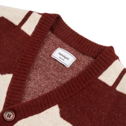 Knitwear*Asphaltgold Third Place Wool Cardigan Burgundy / Marshmallow