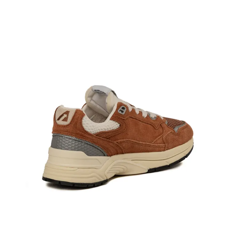 Leder Sneaker|Retro Runner*Autry Hyperway W *Suede / Mesh* Marron / Silver