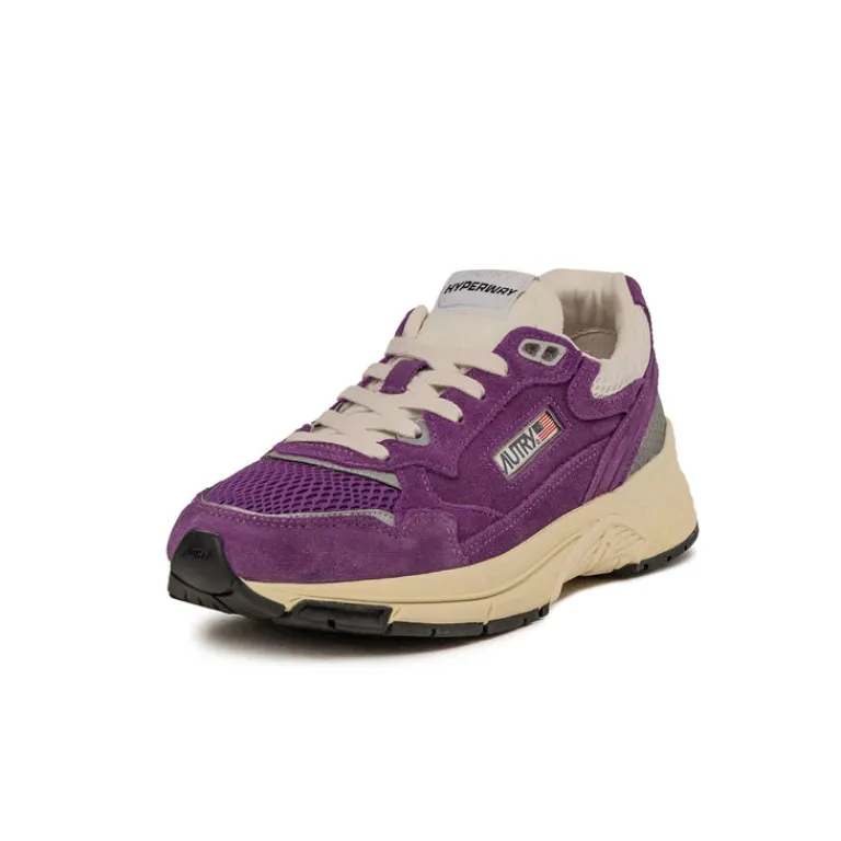 Leder Sneaker|Retro Runner*Autry Hyperway W *Suede / Mesh* Purple / Silver