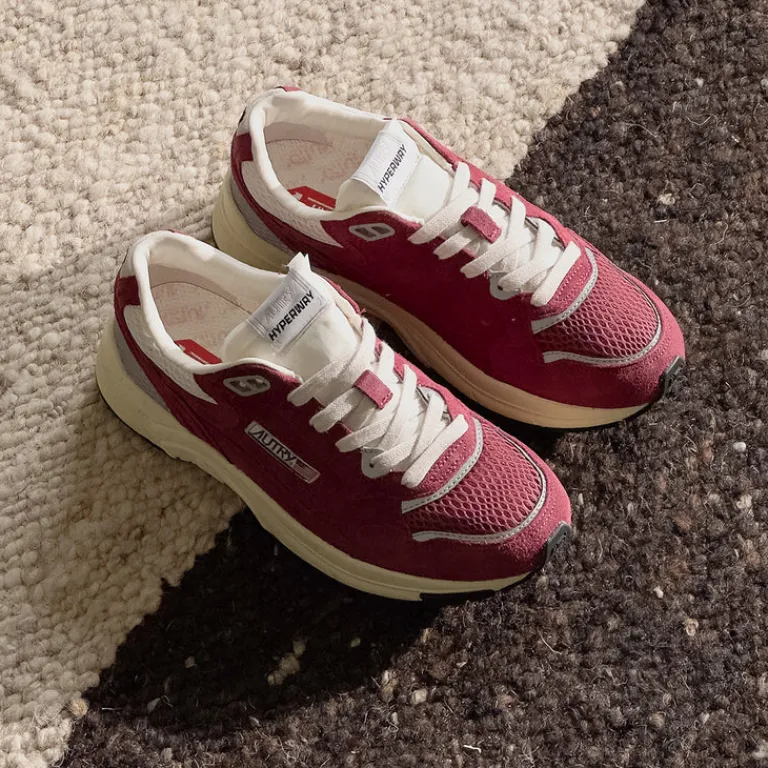 Leder Sneaker|Retro Runner*Autry Hyperway W *Suede / Mesh* Winery / Silver